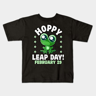 Funny Frog Hoppy Leap Day February 29 Birthday Leap Year Kids T-Shirt